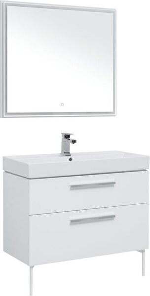 Комплект мебели для ванной Aquanet Nova 90 белый (2 ящика)