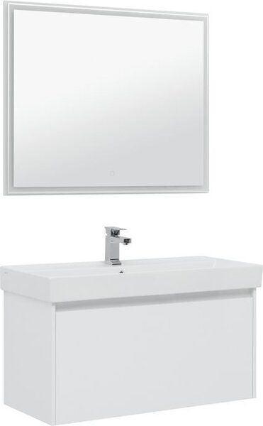 Комплект мебели для ванной Aquanet Nova Lite 100 белый (1 ящик)
