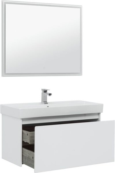 Комплект мебели для ванной Aquanet Nova Lite 100 белый (1 ящик)