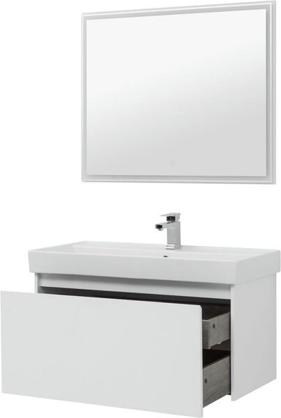 Комплект мебели для ванной Aquanet Nova Lite 100 белый (1 ящик)