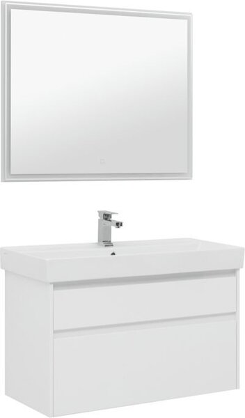 Комплект мебели для ванной Aquanet Nova Lite 100 белый (2 ящика)