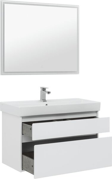 Комплект мебели для ванной Aquanet Nova Lite 100 белый (2 ящика)