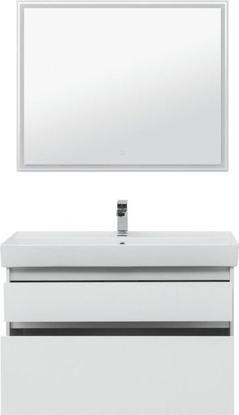 Комплект мебели для ванной Aquanet Nova Lite 100 белый (2 ящика)