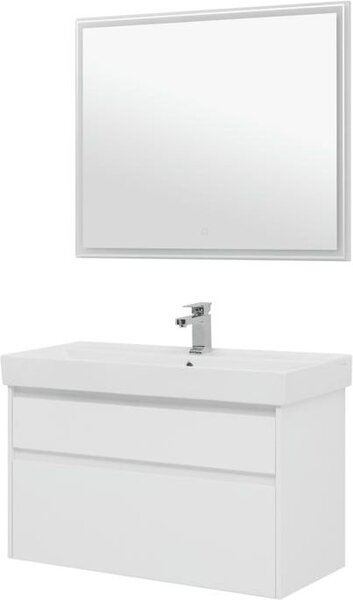 Комплект мебели для ванной Aquanet Nova Lite 100 белый (2 ящика)