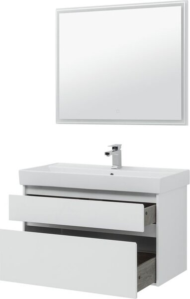 Комплект мебели для ванной Aquanet Nova Lite 100 белый (2 ящика)