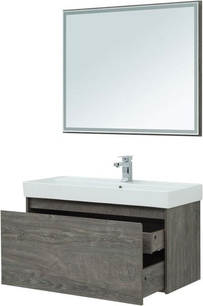 Комплект мебели для ванной Aquanet Nova Lite 100 дуб рошелье (1 ящик)