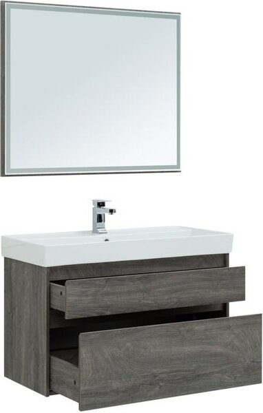 Комплект мебели для ванной Aquanet Nova Lite 100 дуб рошелье (2 ящика)