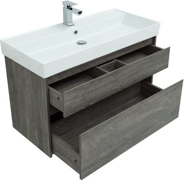 Комплект мебели для ванной Aquanet Nova Lite 100 дуб рошелье (2 ящика)