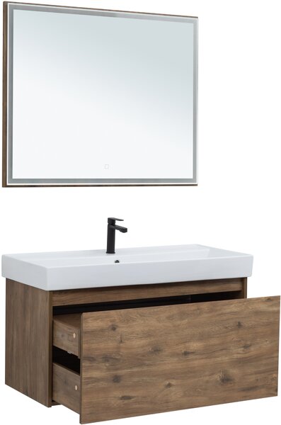 Комплект мебели для ванной Aquanet Nova Lite 100 дуб рустикальный (1 ящик)