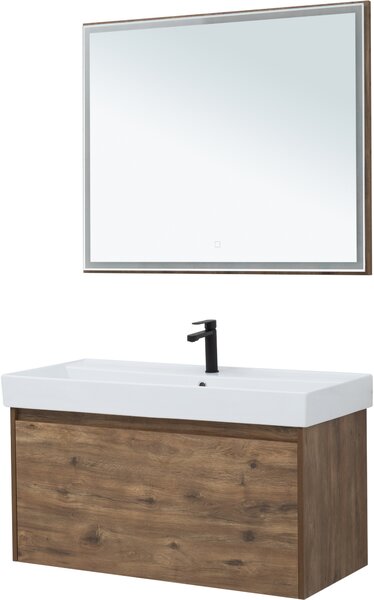 Комплект мебели для ванной Aquanet Nova Lite 100 дуб рустикальный (1 ящик)