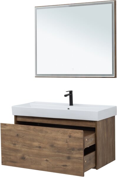 Комплект мебели для ванной Aquanet Nova Lite 100 дуб рустикальный (1 ящик)