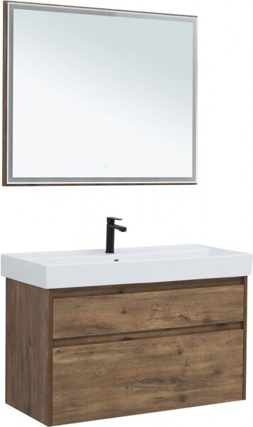 Комплект мебели для ванной Aquanet Nova Lite 100 дуб рустикальный (2 ящика)