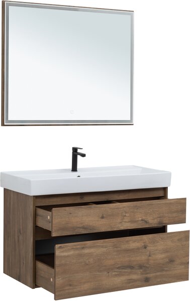 Комплект мебели для ванной Aquanet Nova Lite 100 дуб рустикальный (2 ящика)