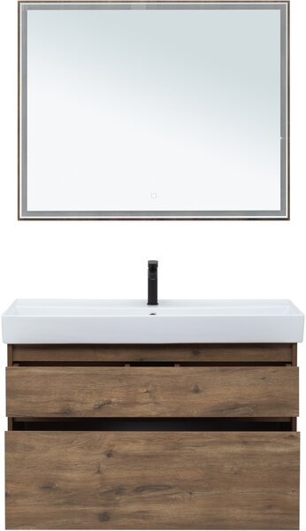 Комплект мебели для ванной Aquanet Nova Lite 100 дуб рустикальный (2 ящика)