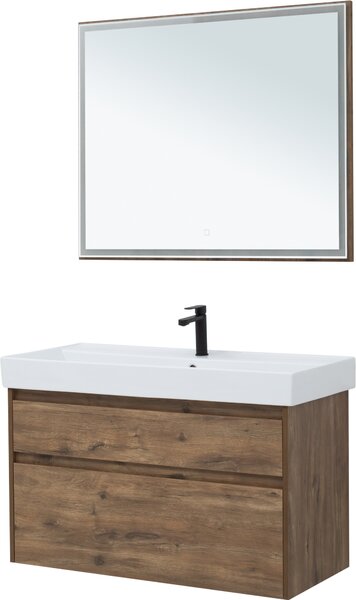 Комплект мебели для ванной Aquanet Nova Lite 100 дуб рустикальный (2 ящика)