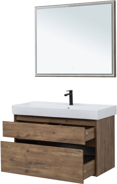 Комплект мебели для ванной Aquanet Nova Lite 100 дуб рустикальный (2 ящика)