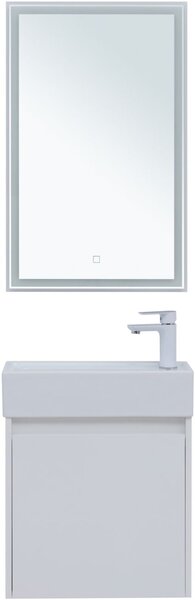 Комплект мебели для ванной Aquanet Nova Lite 50 белый глянец (с дверецей)