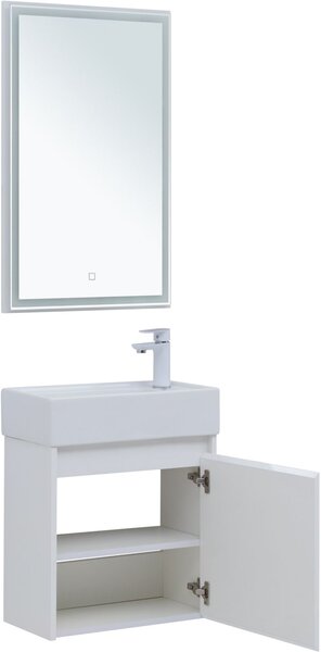 Комплект мебели для ванной Aquanet Nova Lite 50 белый глянец (с дверецей)