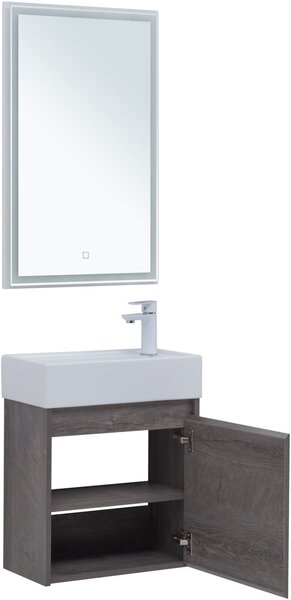 Комплект мебели для ванной Aquanet Nova Lite 50 дуб рошелье (с дверецей)
