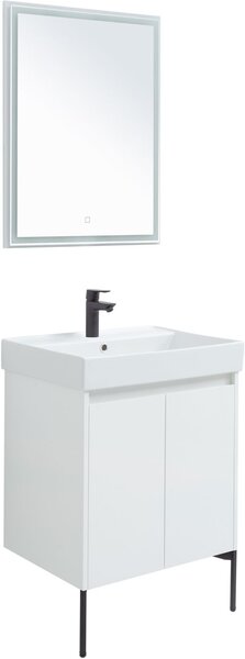 Комплект мебели для ванной Aquanet Nova Lite 60 белый глянец (2 дверцы)