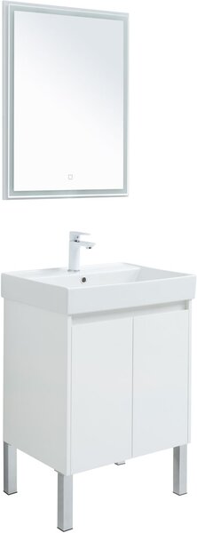 Комплект мебели для ванной Aquanet Nova Lite 60 белый глянец (2 дверцы)