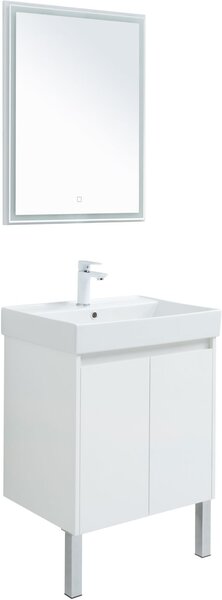 Комплект мебели для ванной Aquanet Nova Lite 60 белый глянец (2 дверцы)