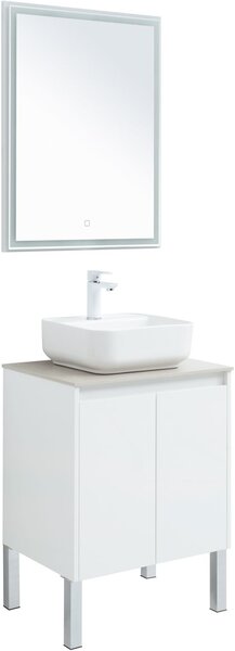 Комплект мебели для ванной Aquanet Nova Lite 60 белый глянец (2 дверцы)