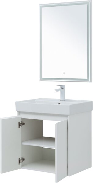 Комплект мебели для ванной Aquanet Nova Lite 60 белый глянец (2 дверцы)