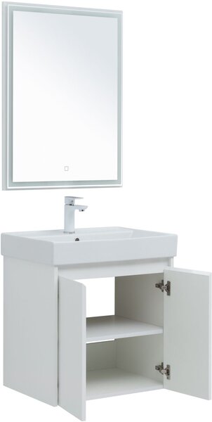 Комплект мебели для ванной Aquanet Nova Lite 60 белый глянец (2 дверцы)