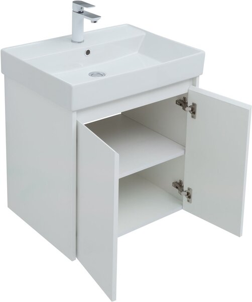 Комплект мебели для ванной Aquanet Nova Lite 60 белый глянец (2 дверцы)