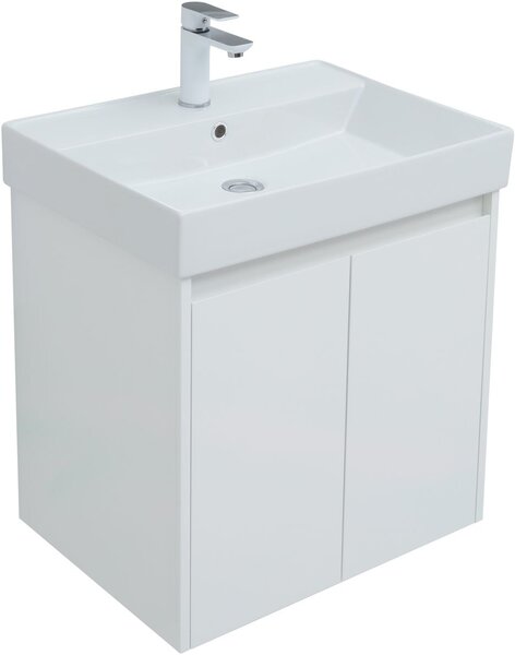 Комплект мебели для ванной Aquanet Nova Lite 60 белый глянец (2 дверцы)