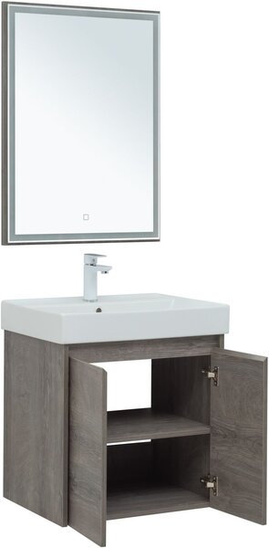 Комплект мебели для ванной Aquanet Nova Lite 60 дуб рошелье (2 дверцы)