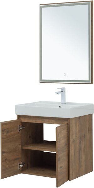 Комплект мебели для ванной Aquanet Nova Lite 60 дуб рустикальный (2 дверцы)