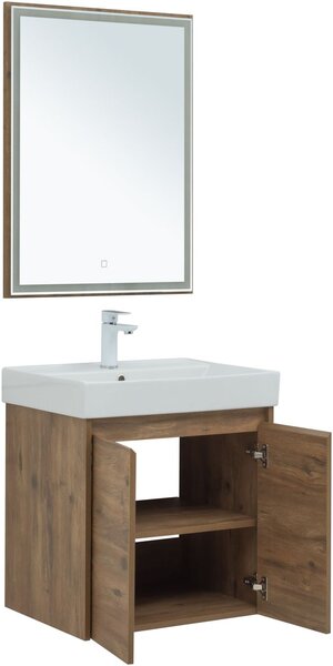 Комплект мебели для ванной Aquanet Nova Lite 60 дуб рустикальный (2 дверцы)