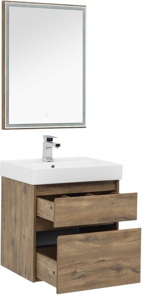 Комплект мебели для ванной Aquanet Nova Lite 60 дуб рустикальный (2 ящика)