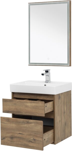 Комплект мебели для ванной Aquanet Nova Lite 60 дуб рустикальный (2 ящика)