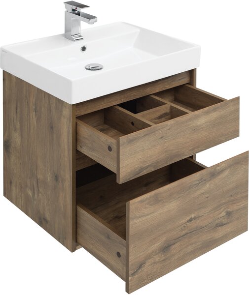 Комплект мебели для ванной Aquanet Nova Lite 60 дуб рустикальный (2 ящика)