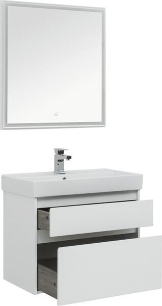 Комплект мебели для ванной Aquanet Nova Lite 75 белый (2 ящика)
