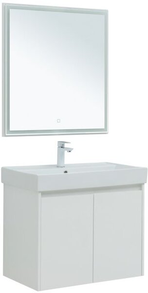 Комплект мебели для ванной Aquanet Nova Lite 75 белый глянец (2 дверцы)