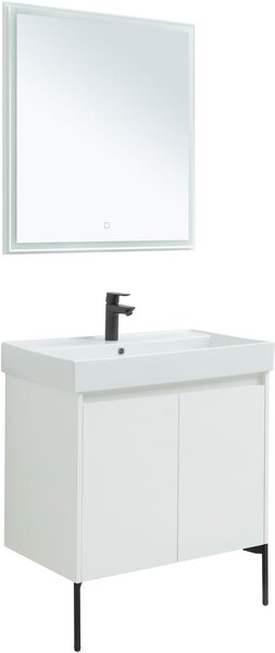 Комплект мебели для ванной Aquanet Nova Lite 75 белый глянец (2 дверцы)