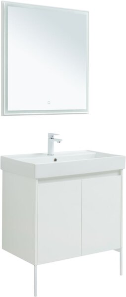 Комплект мебели для ванной Aquanet Nova Lite 75 белый глянец (2 дверцы)