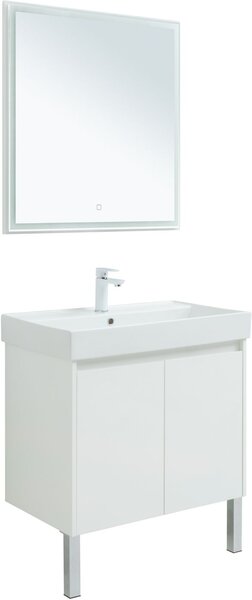 Комплект мебели для ванной Aquanet Nova Lite 75 белый глянец (2 дверцы)