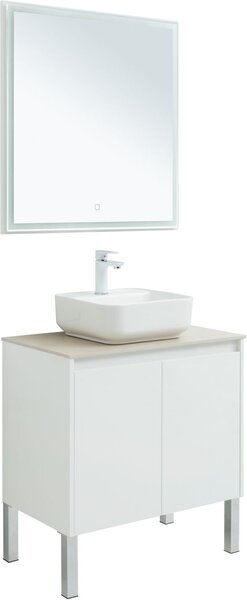 Комплект мебели для ванной Aquanet Nova Lite 75 белый глянец (2 дверцы)