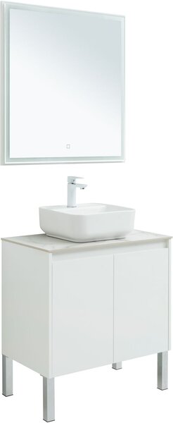 Комплект мебели для ванной Aquanet Nova Lite 75 белый глянец (2 дверцы)