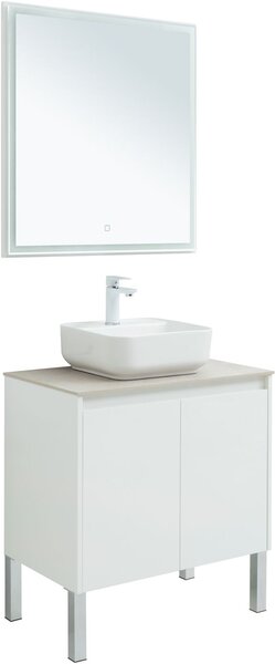 Комплект мебели для ванной Aquanet Nova Lite 75 белый глянец (2 дверцы)