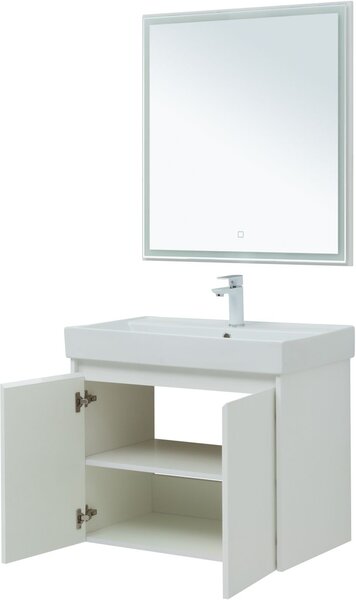 Комплект мебели для ванной Aquanet Nova Lite 75 белый глянец (2 дверцы)