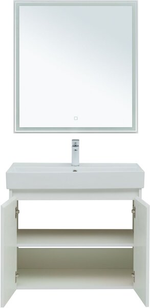 Комплект мебели для ванной Aquanet Nova Lite 75 белый глянец (2 дверцы)