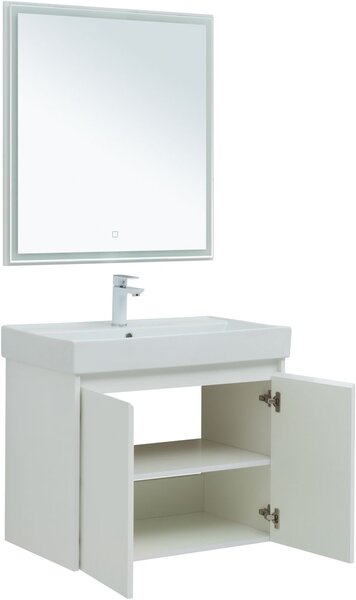 Комплект мебели для ванной Aquanet Nova Lite 75 белый глянец (2 дверцы)