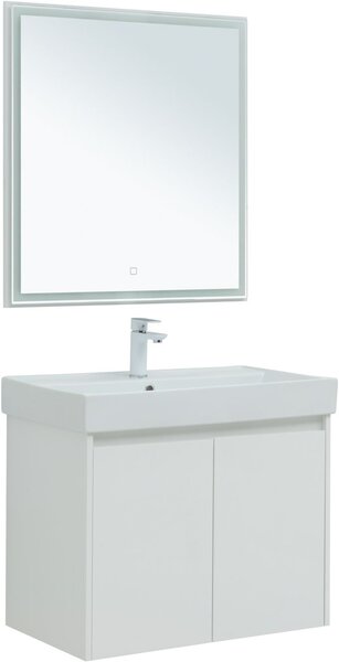 Комплект мебели для ванной Aquanet Nova Lite 75 белый глянец (2 дверцы)