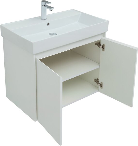 Комплект мебели для ванной Aquanet Nova Lite 75 белый глянец (2 дверцы)